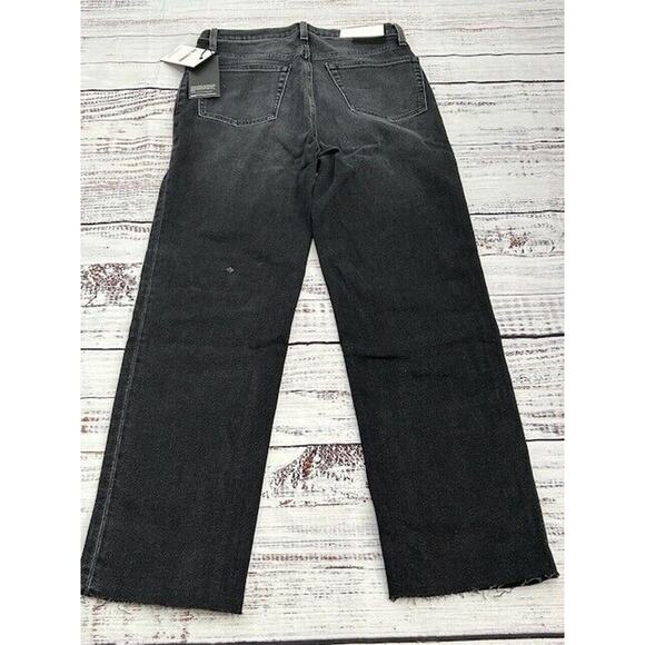 RE/DONE Womens 70s Stove Pipe Straight Leg Jeans Raw Hem Denim Black Size 29 NWT - Picture 2 of 12